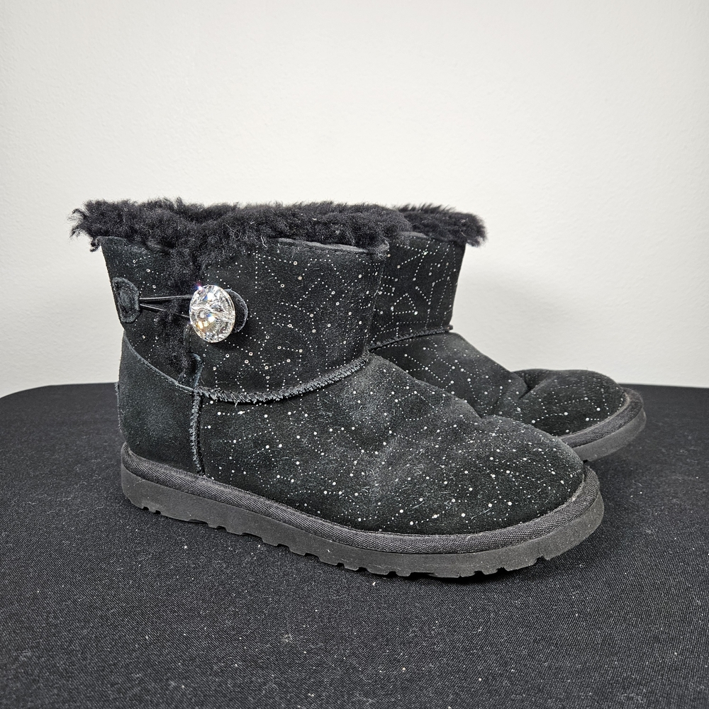 UGG Australia Women's Mini Bailey Button Bling Constellation Black Size 6